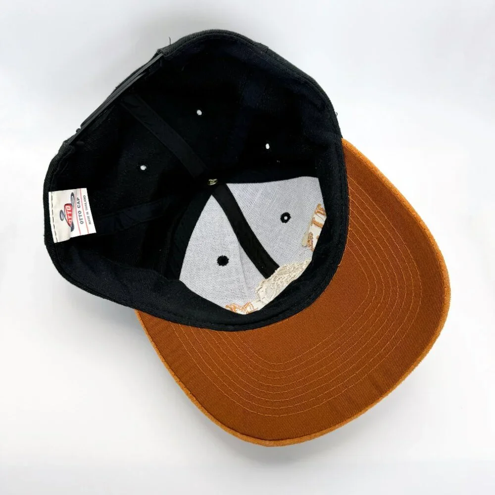 Vintage USMC Marine Corps Bulldog Snapback Hat Black & Tan